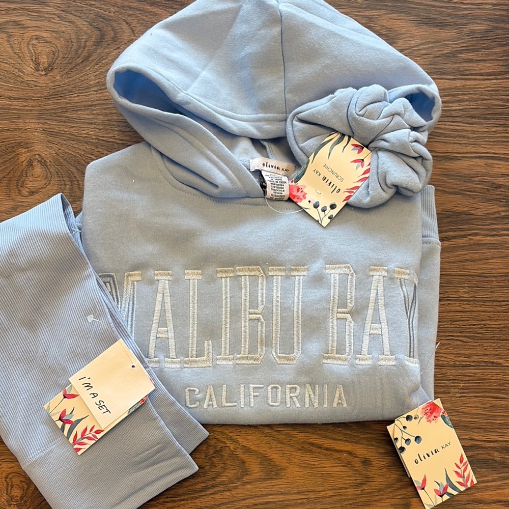 Olivia Kay Blue Hoodie and Leggings Set